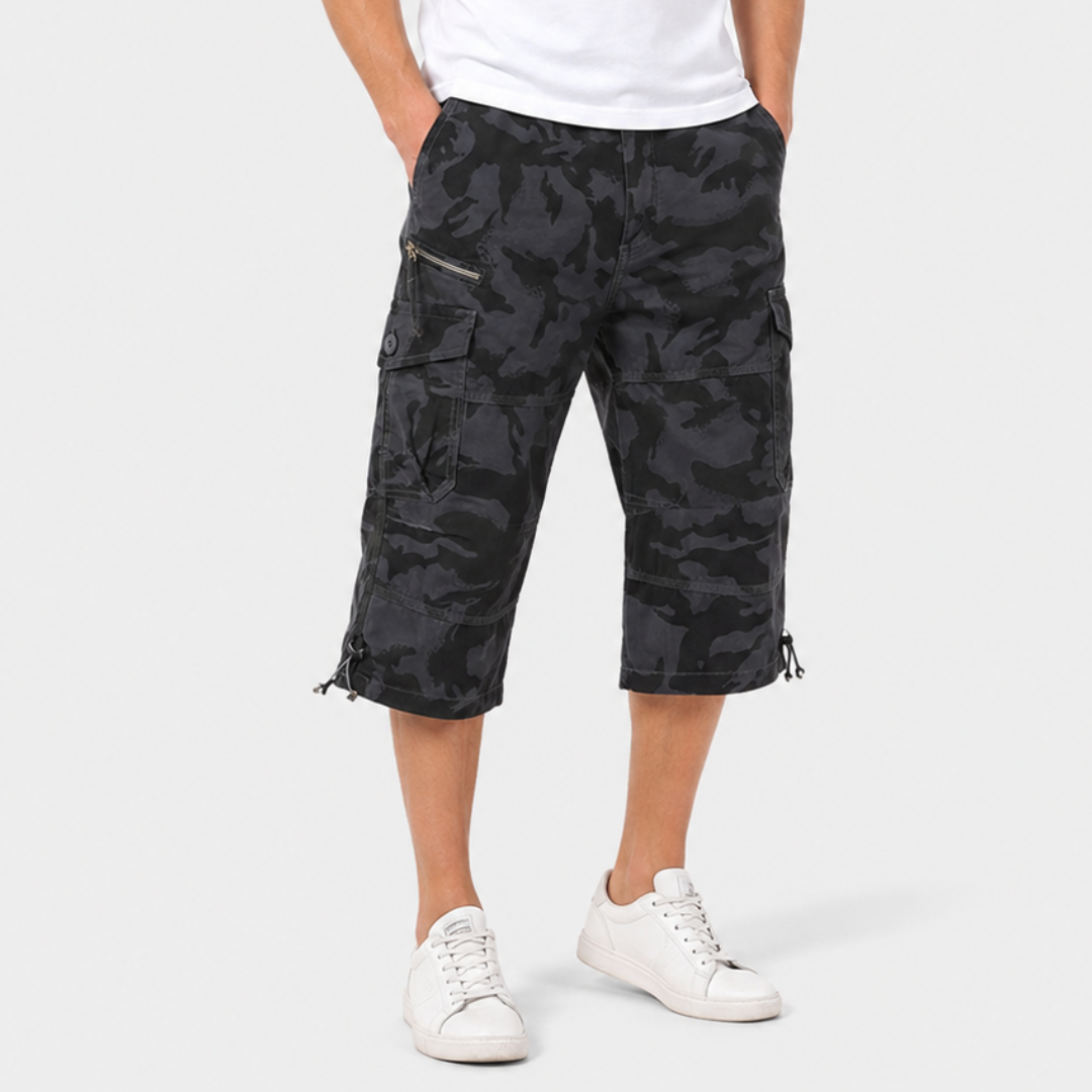 Cargo-Wandershorts für Herren Schnelltrocknend Bis zum Knie Mehrere Taschen Outdoor-Bermudashorts Elastischer Bund Sommer Casual | Sansoti
