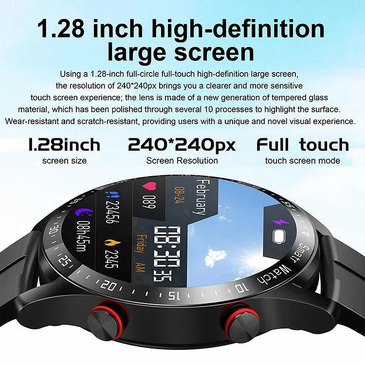 Inteligentny zegarek z nieinwazyjnym pomiarem cukru we krwi, tętnem, ciśnieniem krwi i poziomem tlenu, Bluetooth, 1.45 inch | Sansoti