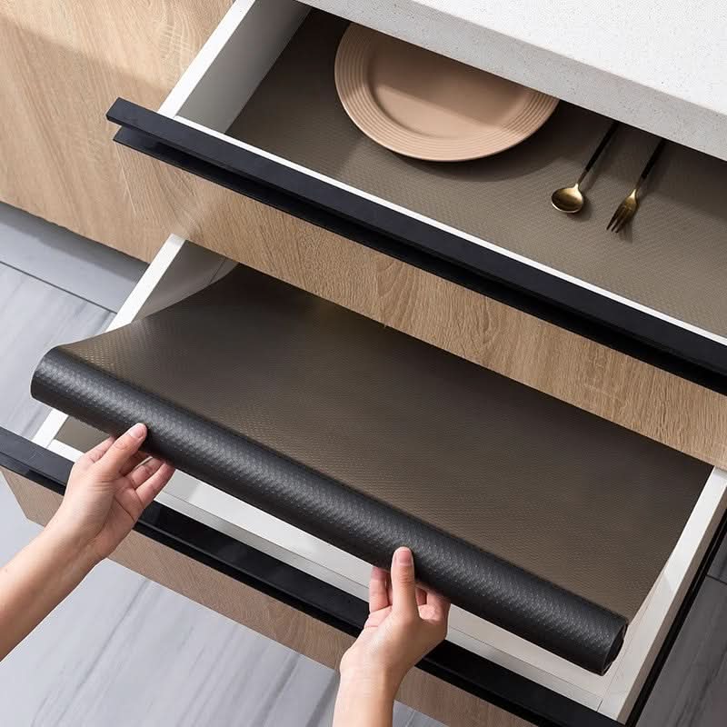 Rutschfeste Schubladenmatte Wasserdichte transparente Klebefolie Schutzmatte Küche Schrank Schublade 30-60cm Aufbewahrungslösung | Sansoti