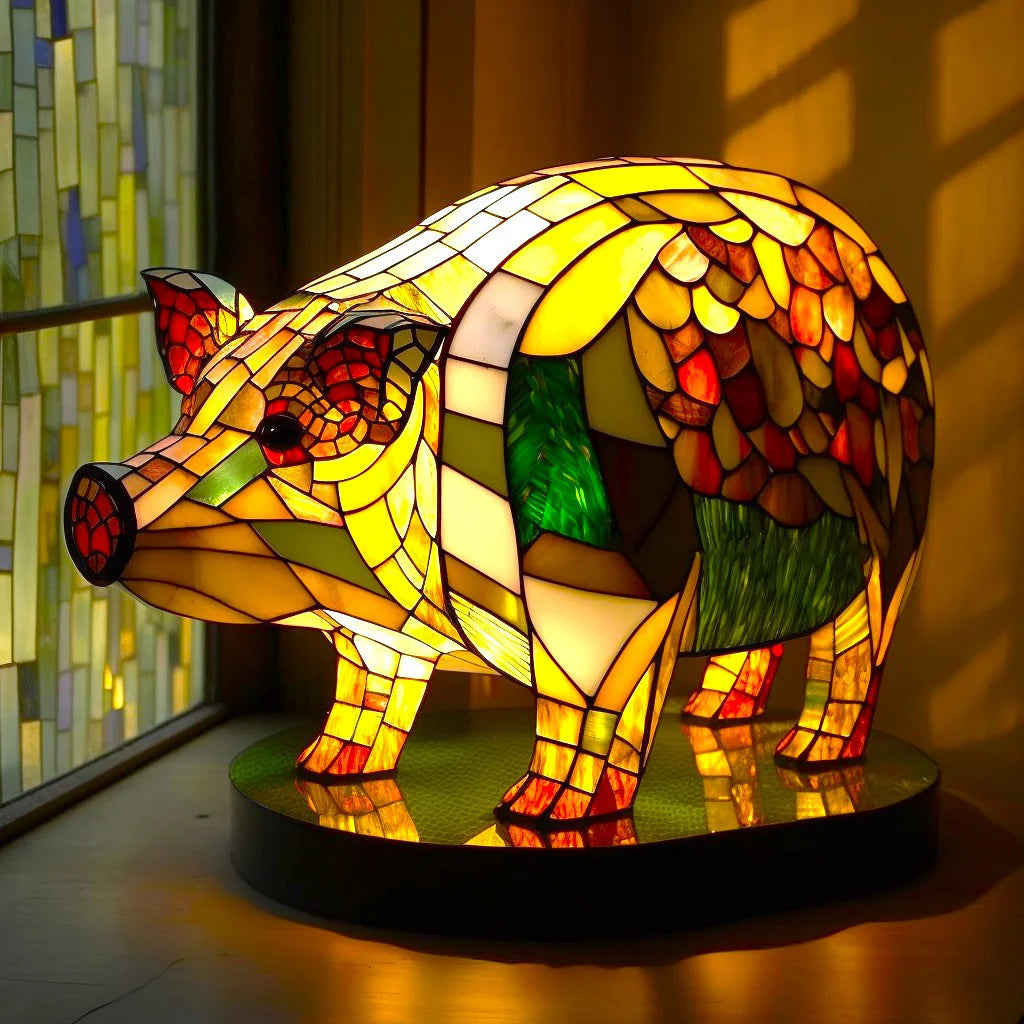Decoratieve Dierenlamp 15 cm – Kunstlamp met LED-verlichting voor Kinderkamer, Woonkamer en Sfeerverlichting | Sansoti