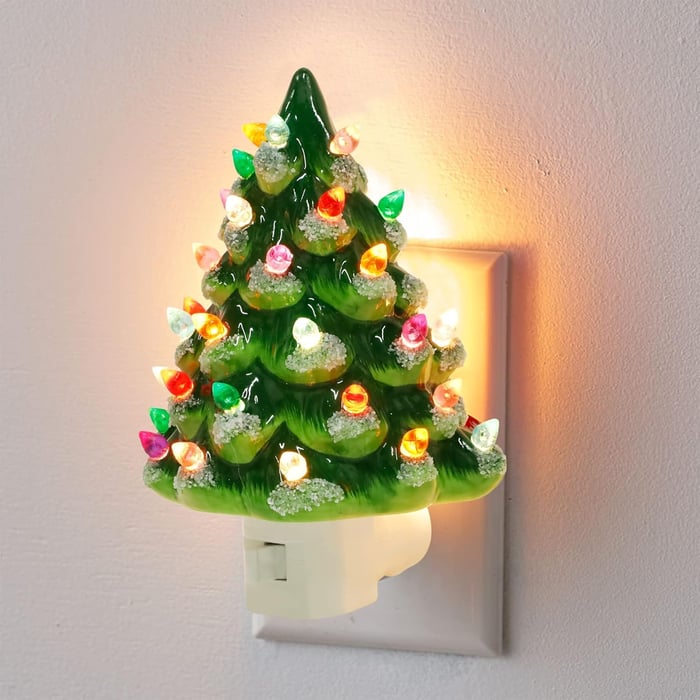 Decoratieve Verlichte Kerstboom Nachtlamp Warmwit LED Sfeerverlichting Hars voor Kerstdecoratie Slaapkamer Woonkamer | Sansoti