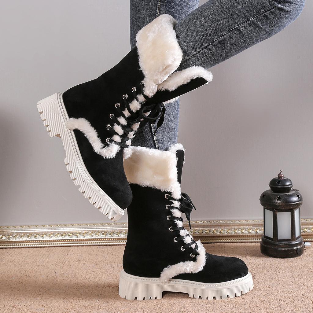 Suede Snow Boots with Orthopedic Sole Women's Men's Winter Boots Warm Waterproof Non-Slip Mid-Calf | Sansoti