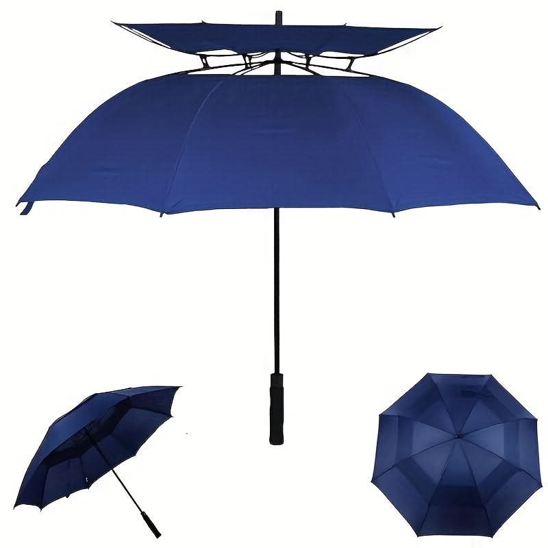 Extra-Large Automatic Umbrella with Vented Double Canopy, Wind-Resistant, for Golf, Walking, and Events | Sansoti