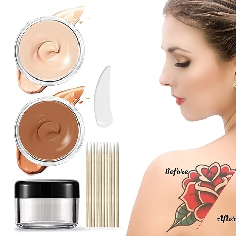 Waterbestendige Camouflagecrème voor Tattoo Litteken Huidoneffenheden 12 Uur Langhoudend Natuurlijk Mat Effect | Sansoti