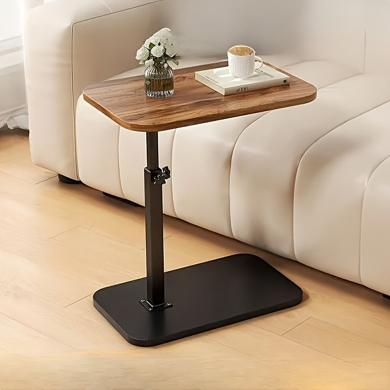 Table d’appoint réglable en bois et métal, noir, blanc, marron, beige, pour ordinateur portable, table de chevet, salon, chambre, canapé | Sansoti