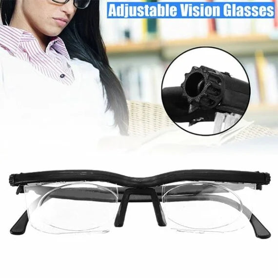 Verstellbare Lesebrille für Nah- und Fernsehen mit Drehknopf, selbstanpassbarer Fokus, ohne Rezept, Polycarbonatgläser | Sansoti