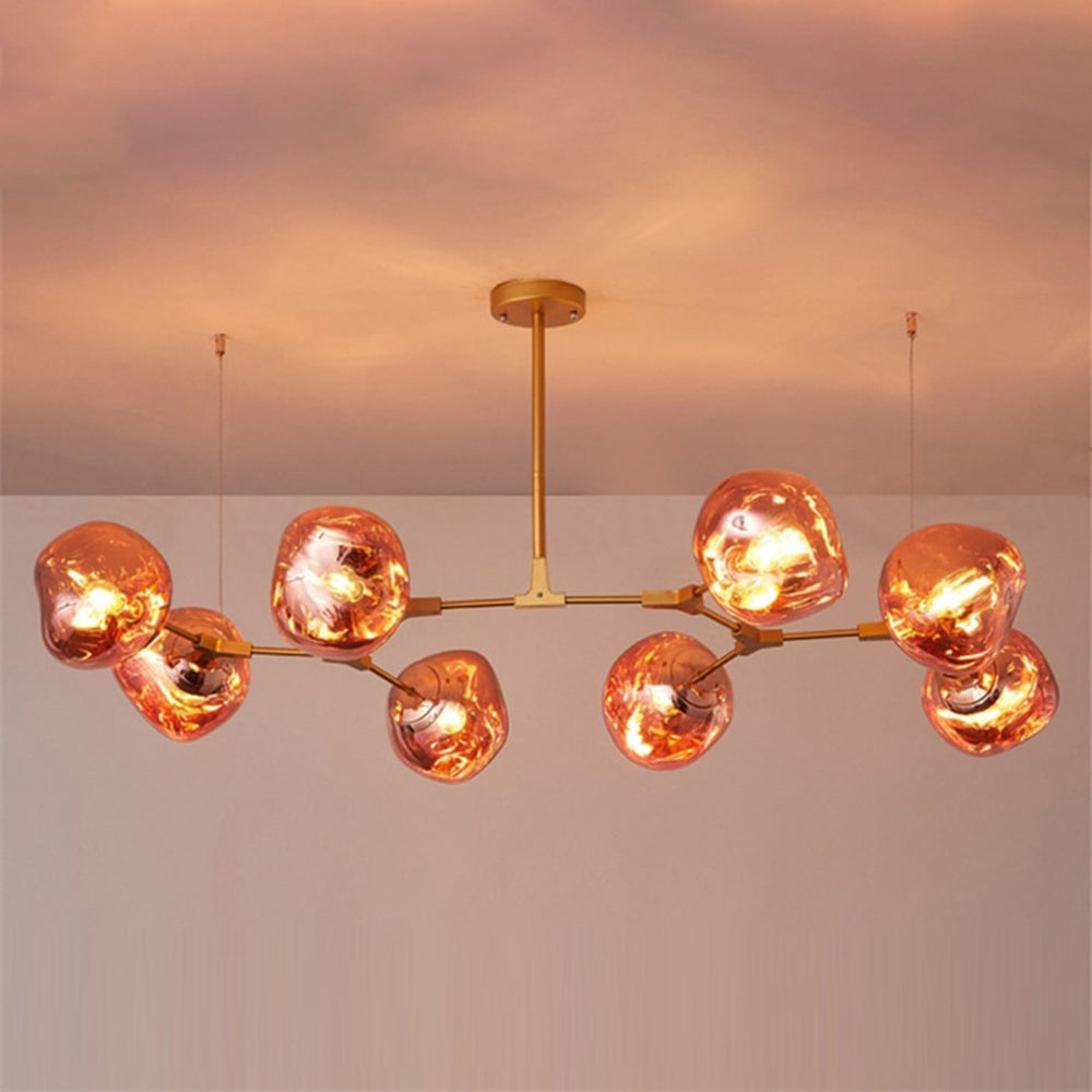 Glazen Hanglamp met Bollenkap 3-Lichts Modern Metalen Armatuur Warmwit Licht Woonkamer Eetkamer Pendellamp | Sansoti