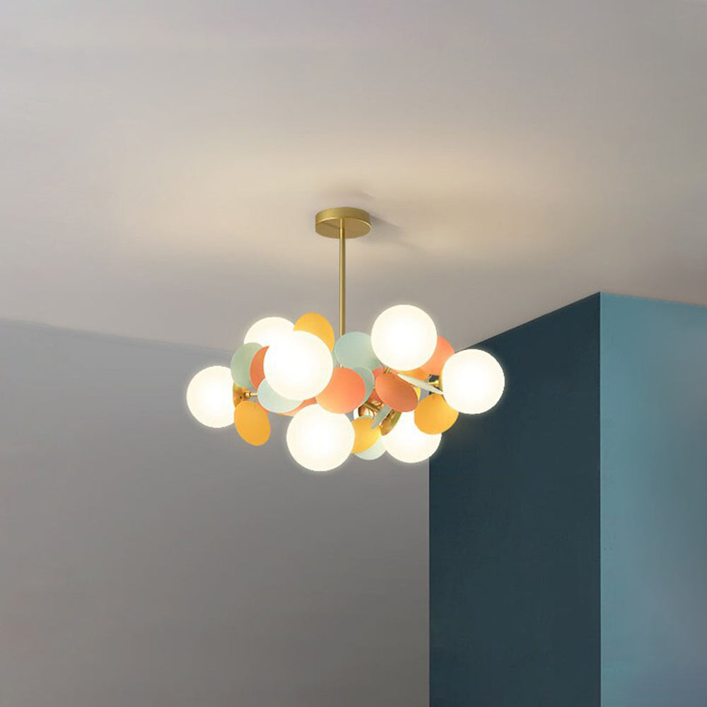 Glas-Kronleuchter mit Acryl-G9-LED-Blütenzweigen, dimmbar, drei Farben, Wohnzimmer, Esszimmer, Deckenbeleuchtung | Sansoti