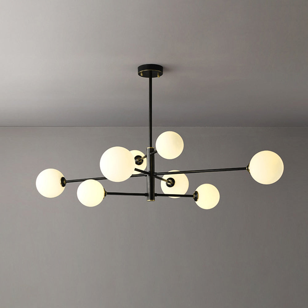 Hanglamp Glas Bollen Modern Zwart Koper 6/8-Lichts G9 Verlichting | Sansoti