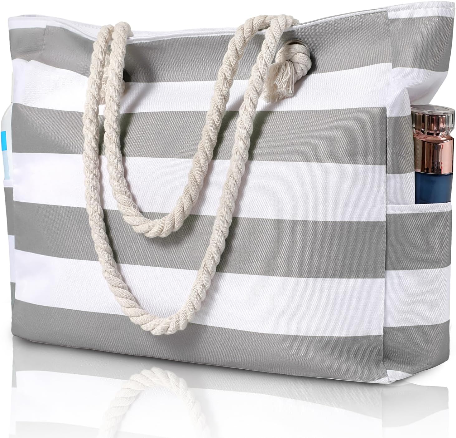 Waterdichte Strandtas XXL met Rits Zandafwerend Shopper Zwembad Sporttas Dames Handvat Zwemtas Vakantie | Sansoti