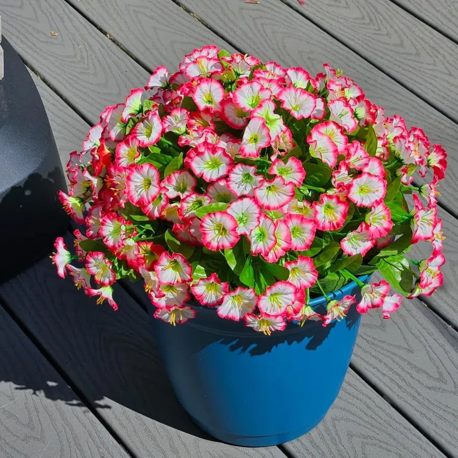 Fleurs artificielles suspendues dans un panier en osier, en soie et plastique, résistantes aux UV, pour décoration intérieure et extérieure, jardin ou balcon | Sansoti
