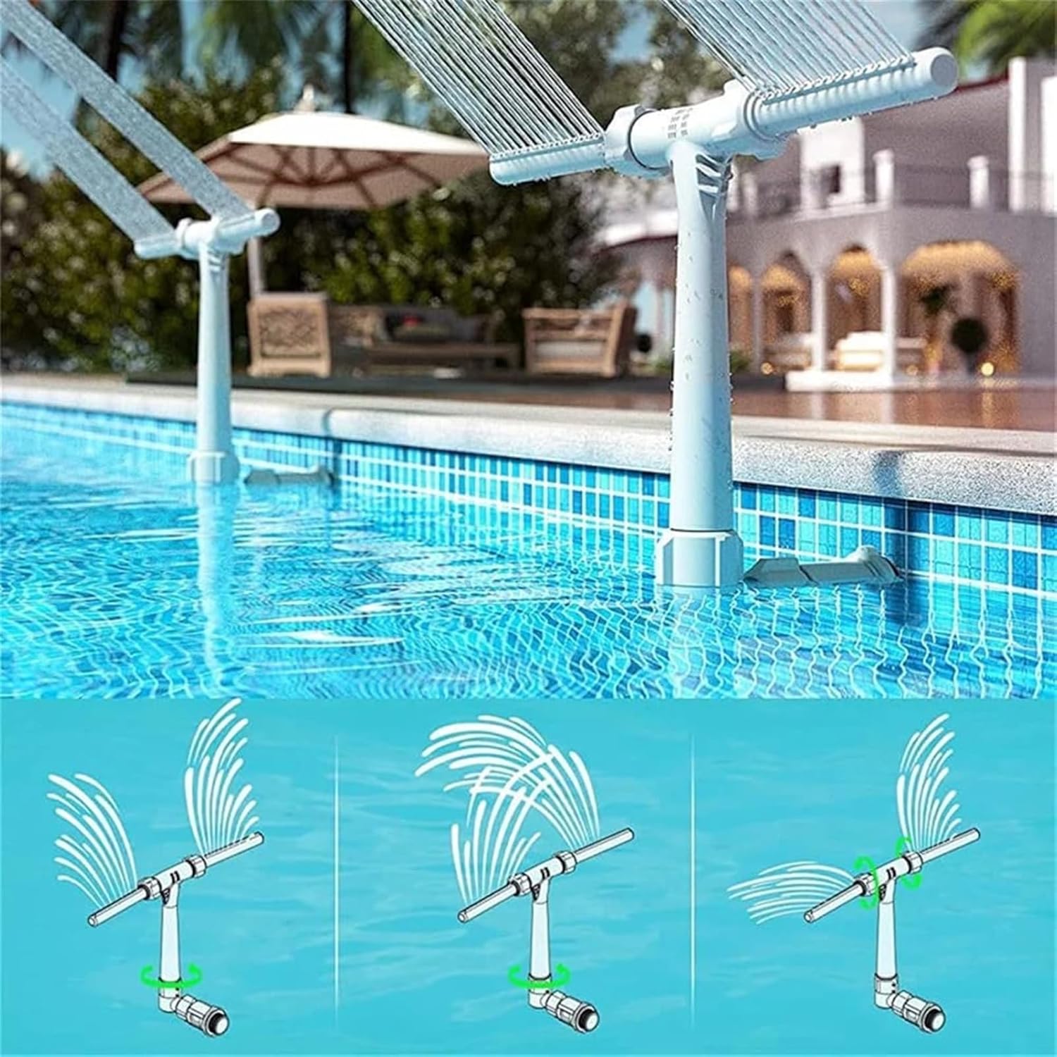 Zwembad Solar Fontein met RGB LED Verlichting voor Opblaasbaar Zwembad | Sansoti