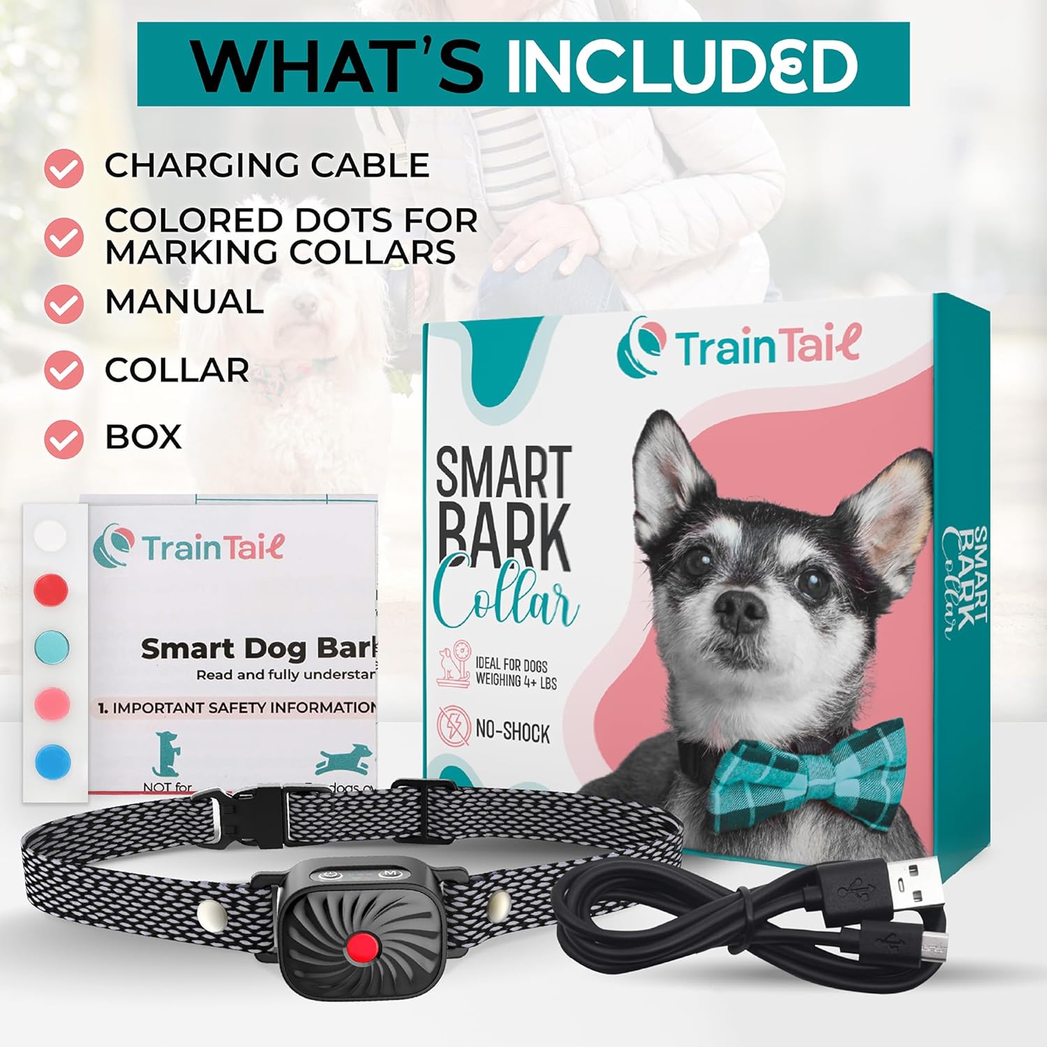Anti-blaf Halsband voor Kleine Honden met Trillingen en Geluid | Verstelbaar 15-50 cm | Waterdicht IP87 | Hondentraining Oplossing | Sansoti
