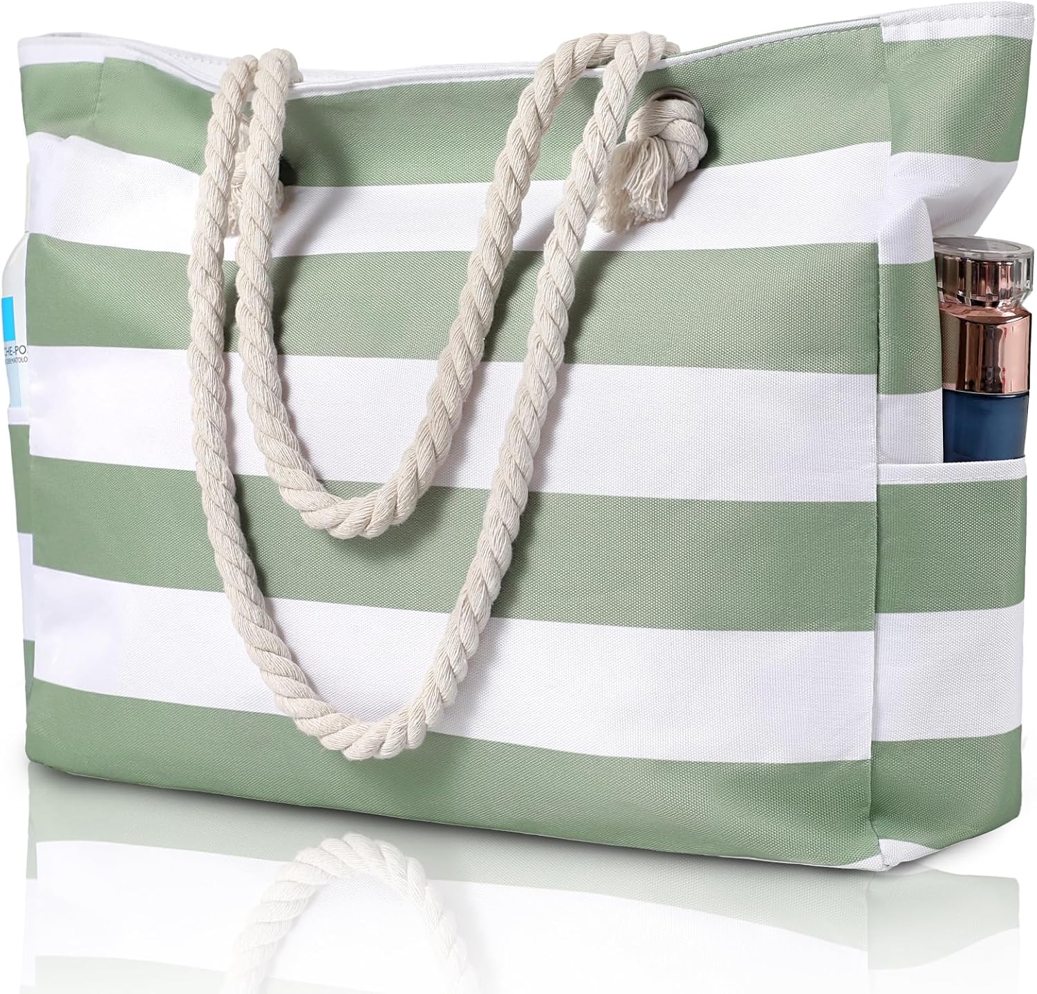 Waterdichte Strandtas XXL met Rits Zandafwerend Shopper Zwembad Sporttas Dames Handvat Zwemtas Vakantie | Sansoti