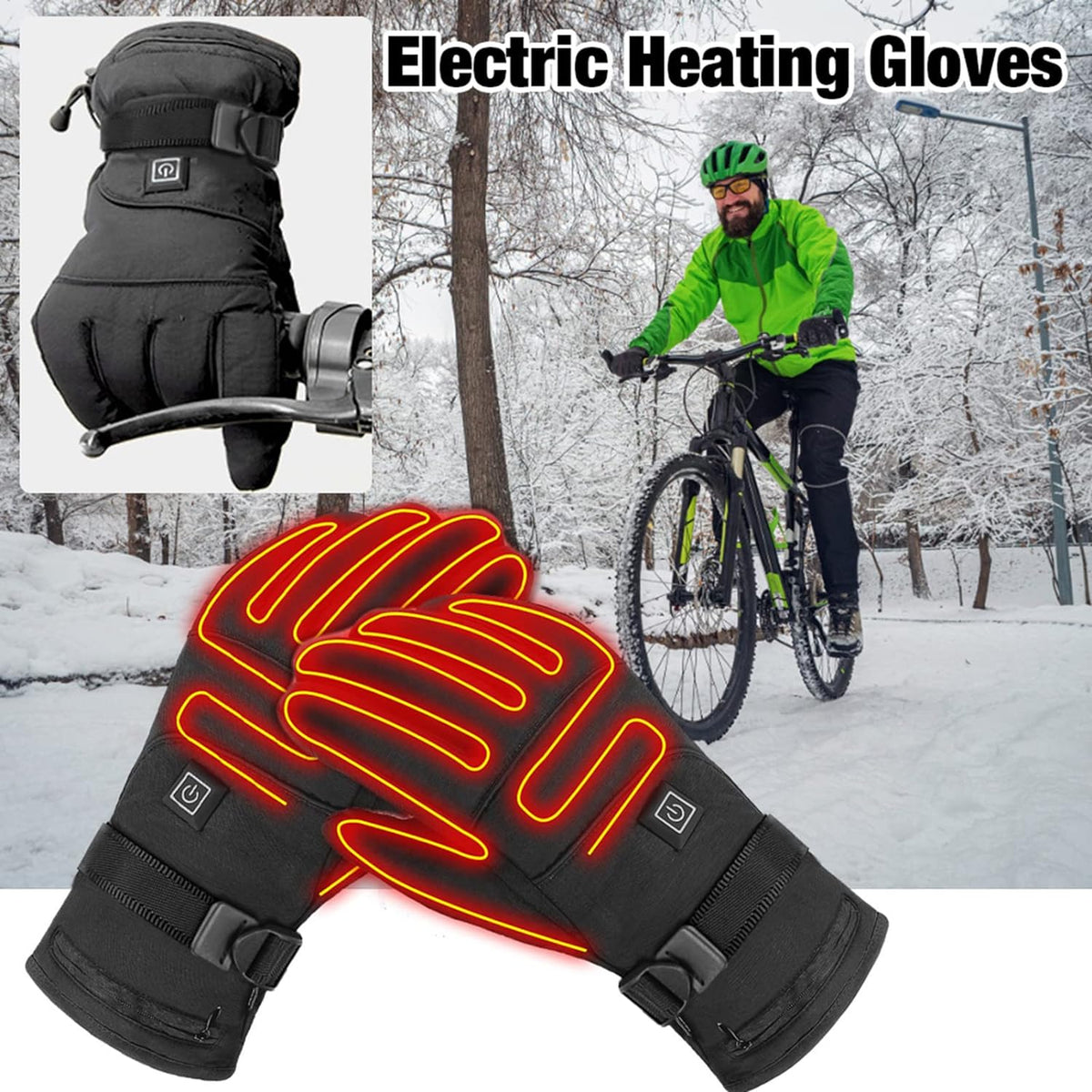 Beheizte Handschuhe mit Thermoheizung, wasserdicht, Touchscreen, für Winter, Skifahren, Outdoor und Wandern | Sansoti