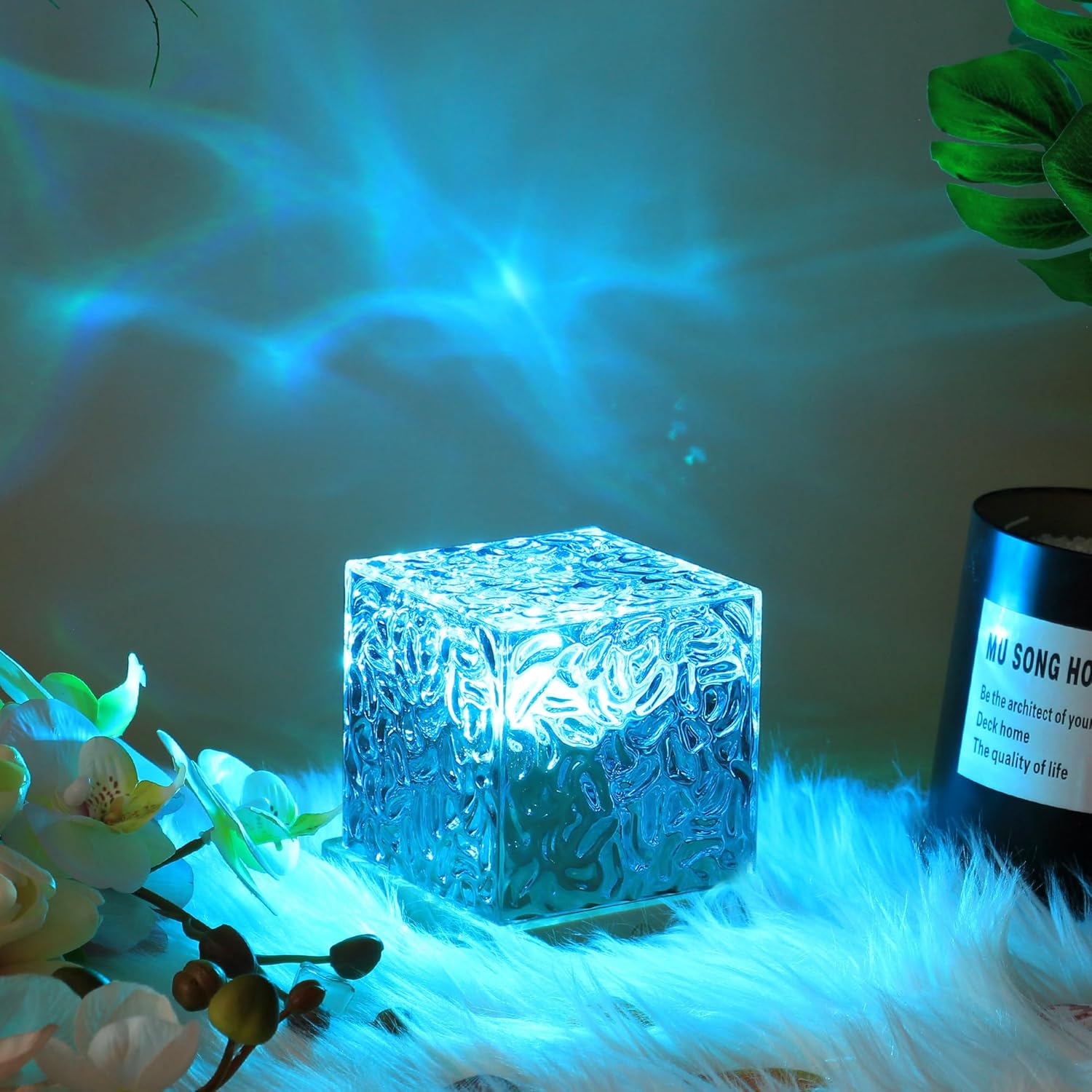 Kubus Lamp Prisma LED Hout Acryl 16 Kleuren USB Sfeerverlichting Woonkamer Slaapkamer Aurora Noorderlicht Effect Nachtlamp Decoratie | Sansoti