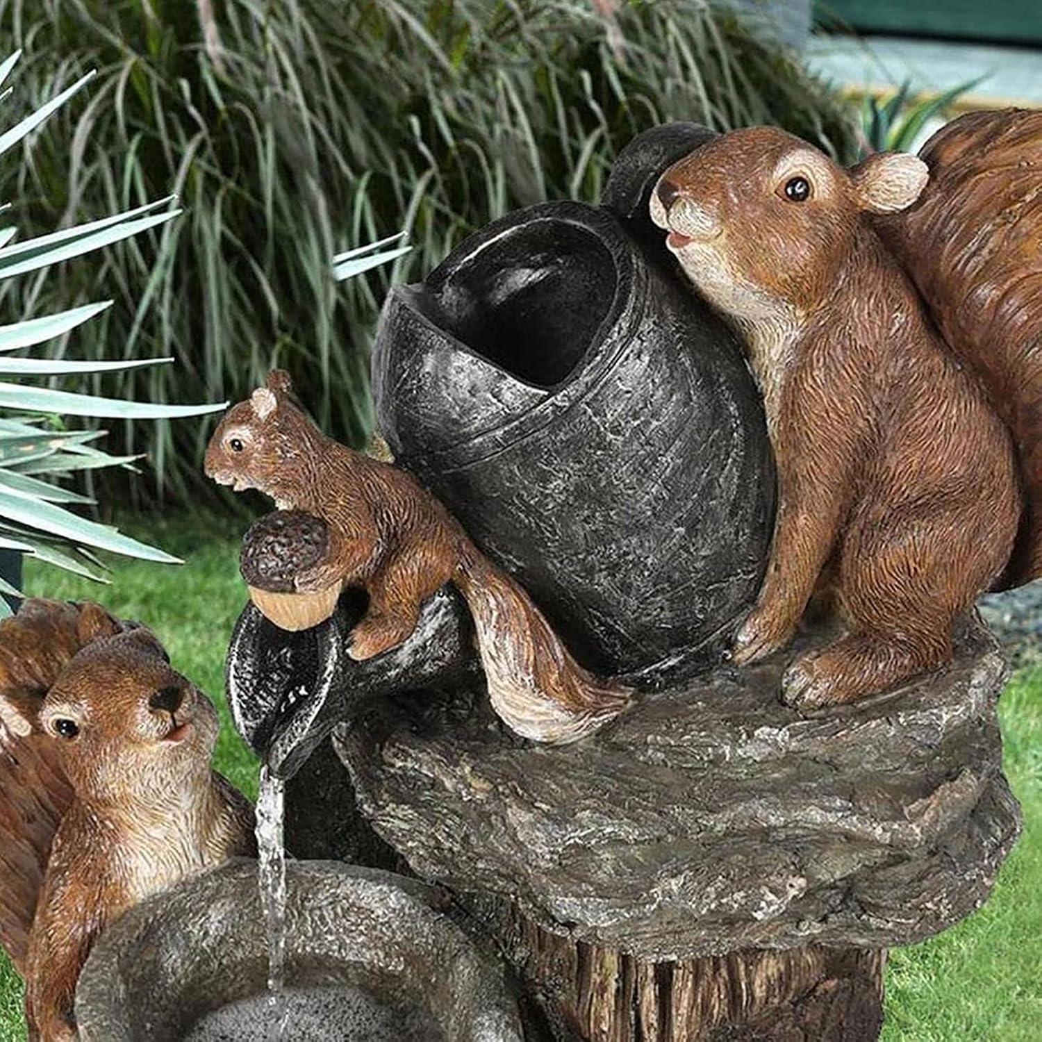 Tafelfonteintje op Zonne-energie met Dierenfiguur LED-verlichting Balkon Terras Tuin Decoratie | Sansoti