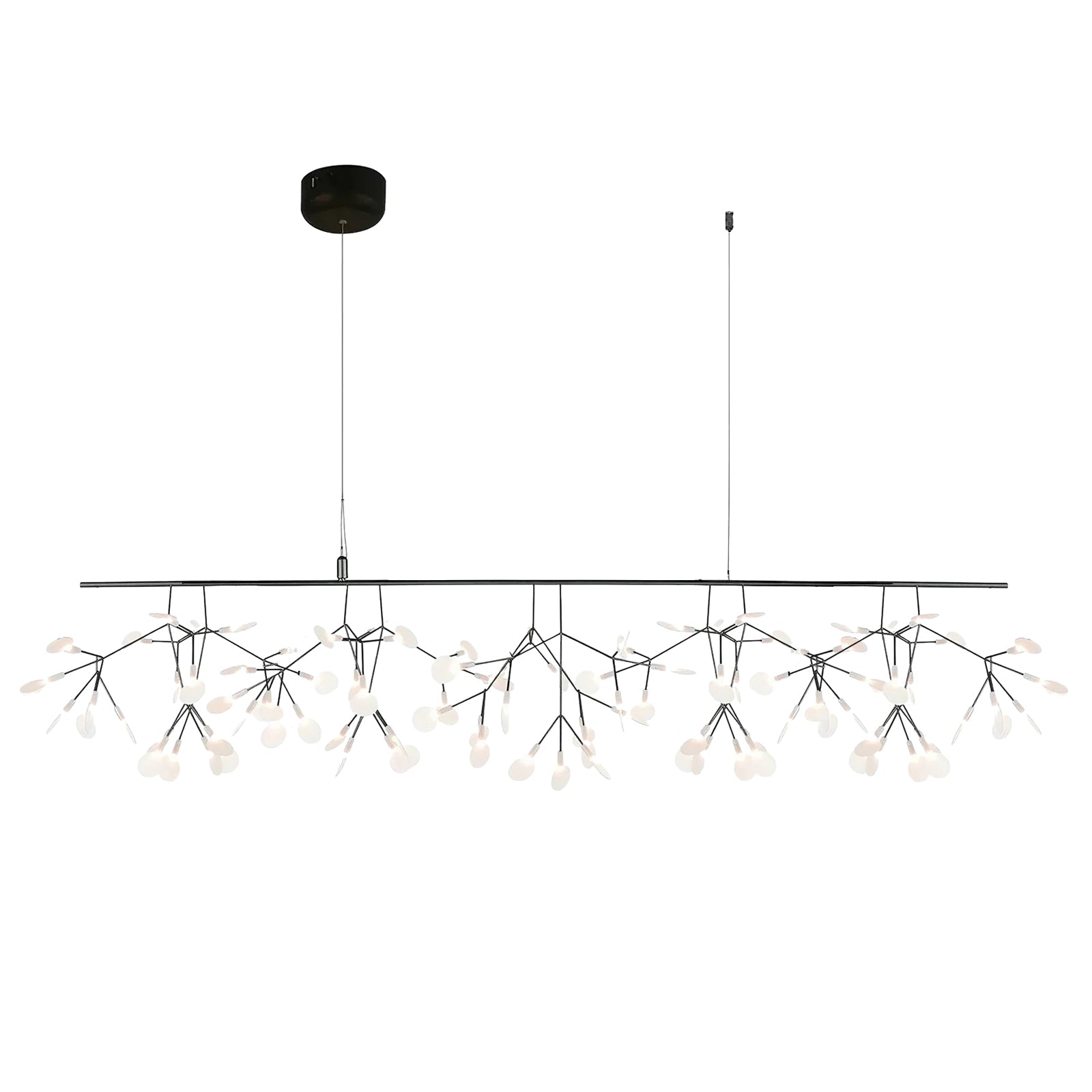 LED Kroonluchter Zwart met Acryl Lichtpunten – 30 tot 135 Lampjes voor Eetkamer en Hal | Sansoti