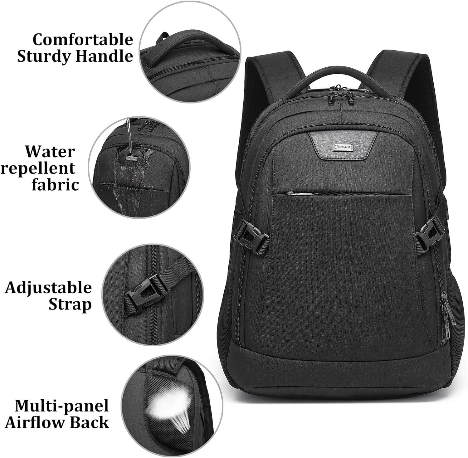 Waterdichte Laptoprugzak met USB-Oplaadpoort en Georganiseerde Vakken voor Dagelijks Werk en Reizen 33-43cm | Sansoti