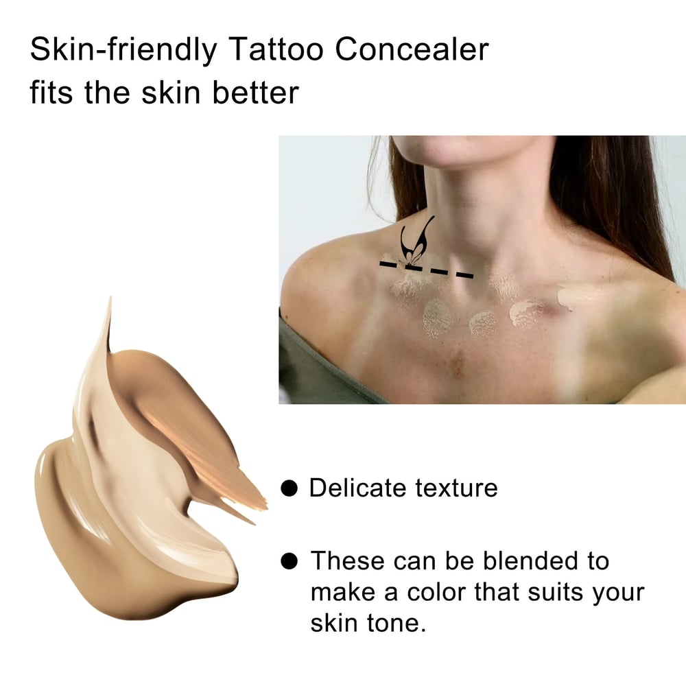 Waterbestendige Camouflagecrème voor Tattoo Litteken Huidoneffenheden 12 Uur Langhoudend Natuurlijk Mat Effect | Sansoti