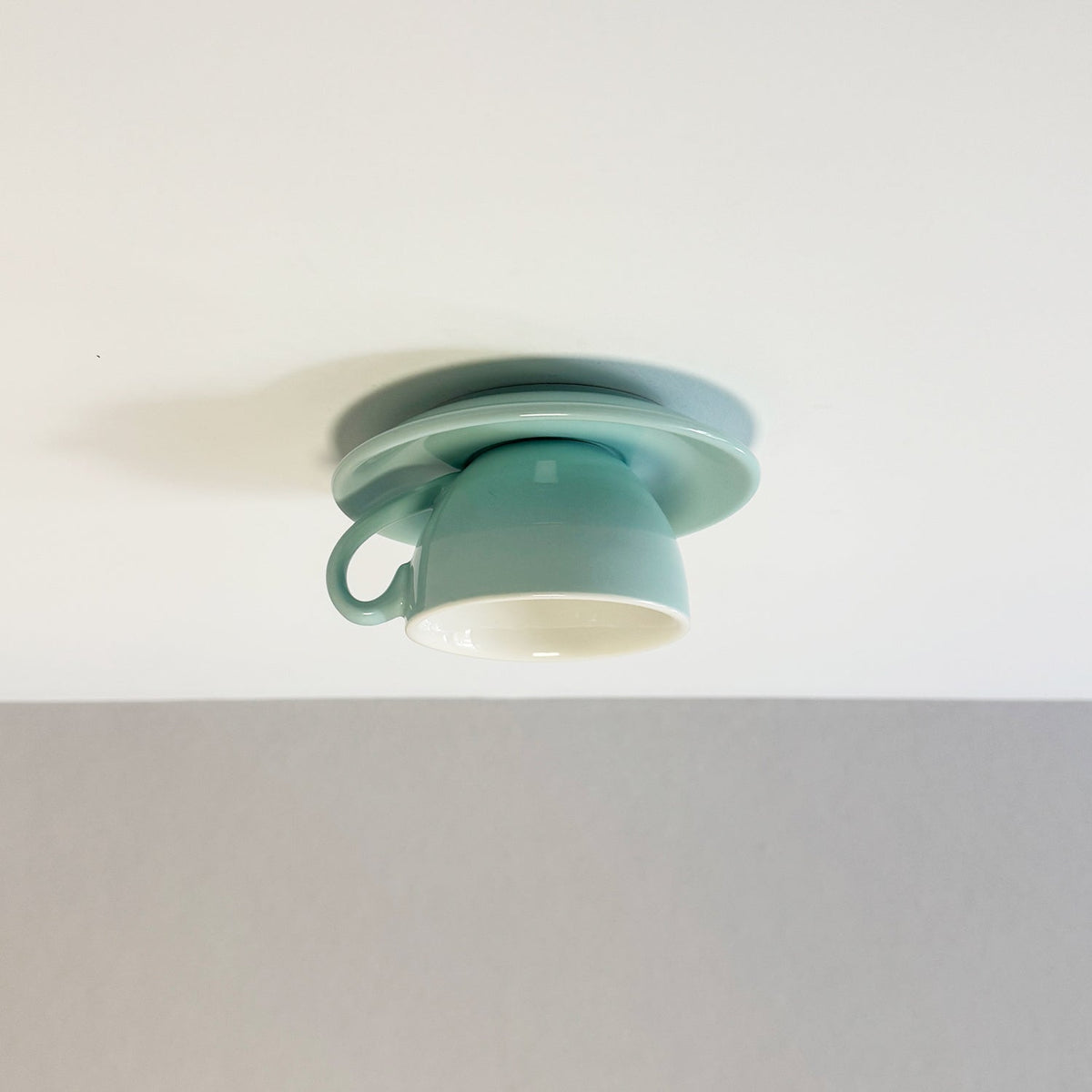 Ceramic Ceiling Light Coffee Mug Design LED Lighting Playful Interior Light Fixture Living Room Bedroom | Sansoti