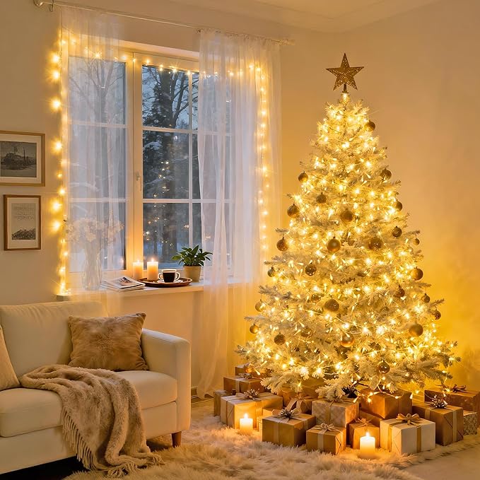 LED-lichtsnoer 500 Lampjes Warmwit Zilverkleurige Draad 50m Kerst Binnen Buiten Feestverlichting Decoratie | Sansoti