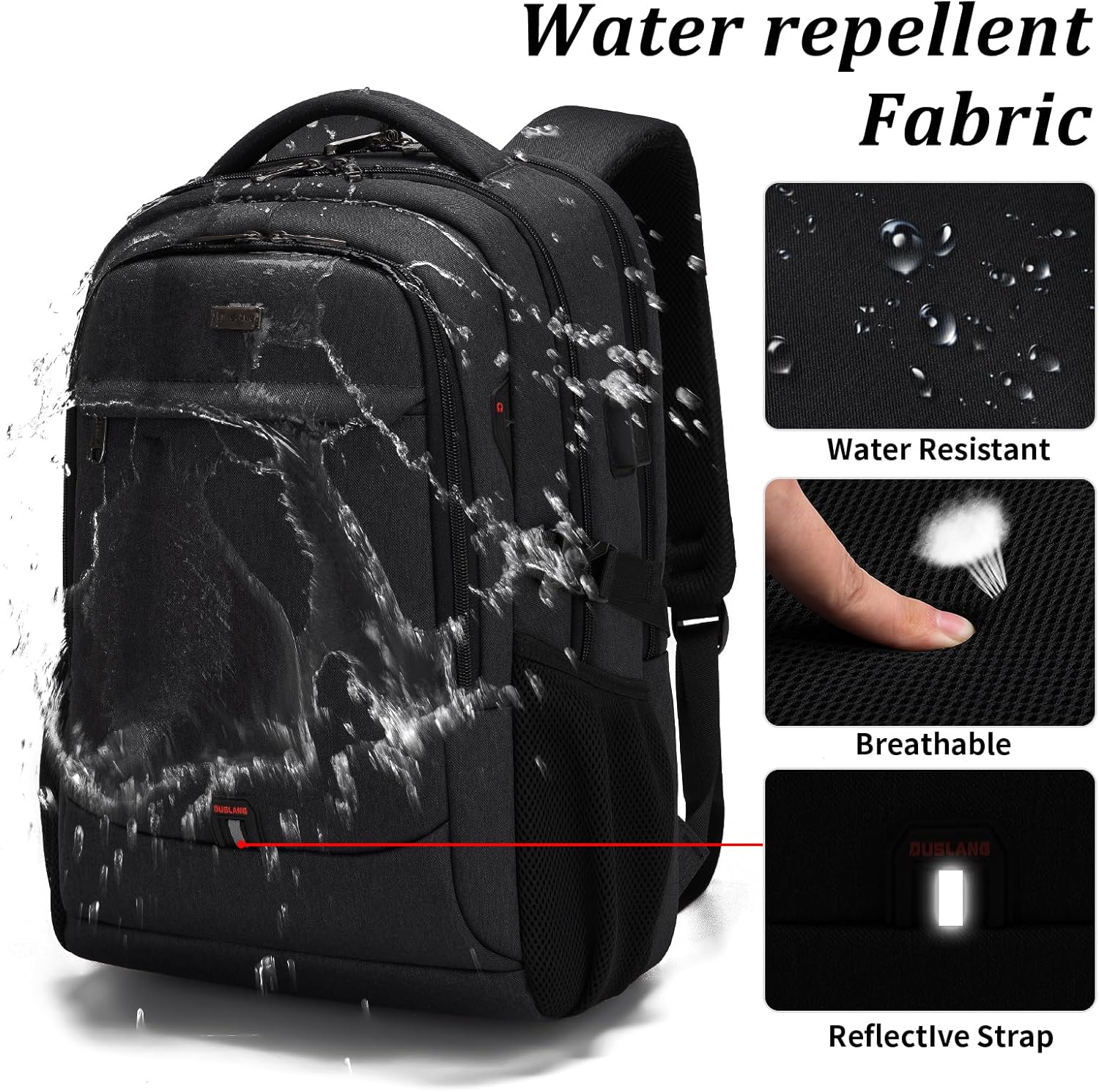 Waterdichte Laptoprugzak met USB-Oplaadpoort en Georganiseerde Vakken voor Dagelijks Werk en Reizen 33-43cm | Sansoti