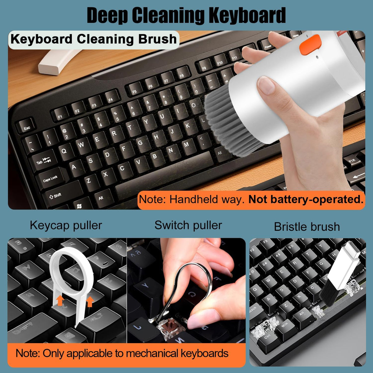 20-piece Cleaning Kit for Keyboards, Earbuds, and Devices with Precision Brushes and Spray Bottle | Sansoti