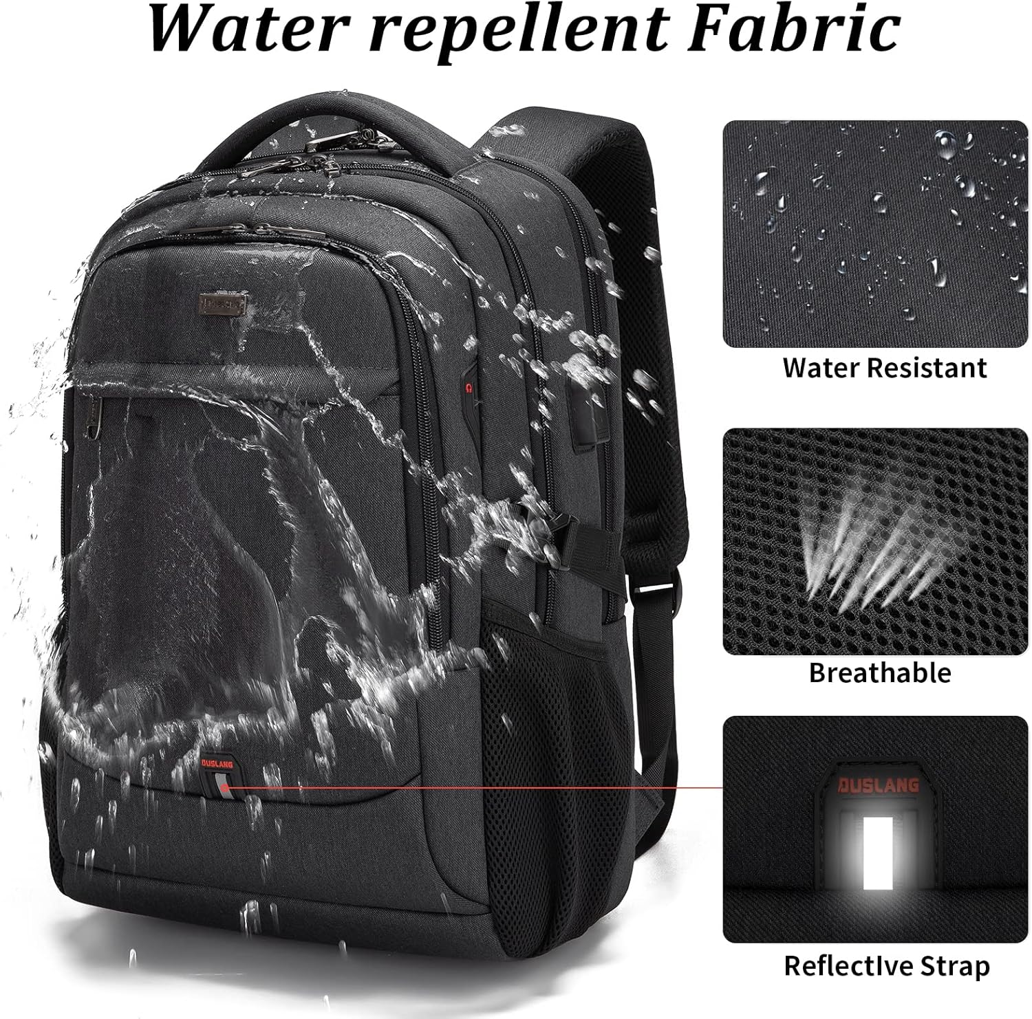 Waterdichte Laptoprugzak met USB-Oplaadpoort en Georganiseerde Vakken voor Dagelijks Werk en Reizen 33-43cm | Sansoti