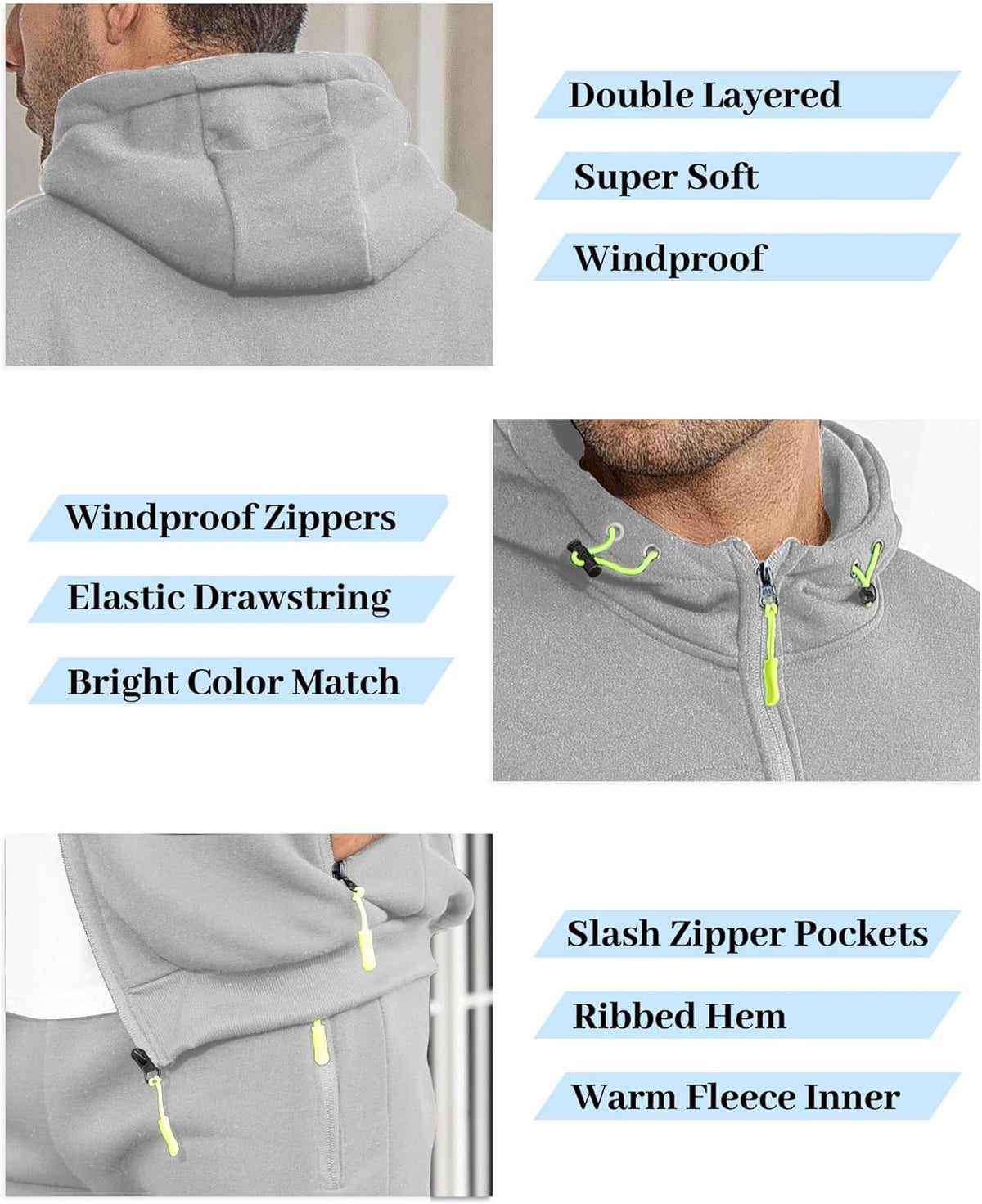 Heren Trainingspak Set met Pullover en Broek Elastisch Ademend Sportkleding Loungewear Zwart Grijs Comfort | Sansoti