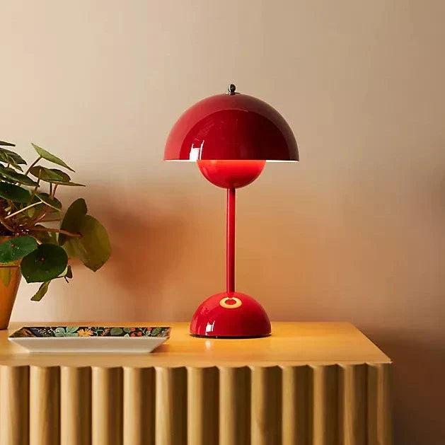 Tafellamp paddenstoel LED USB oplaadbaar draadloos nachtkastje bureau sfeerlicht interieur | Sansoti