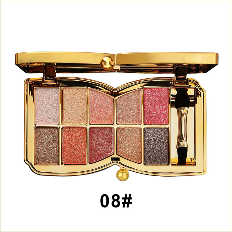 10-Kleurige Glitteroogschaduw Palet – Hoogglans Shimmer Poeder Make-up voor Glamoureuze Oogmake-up – Intense Pigmentatie | Sansoti
