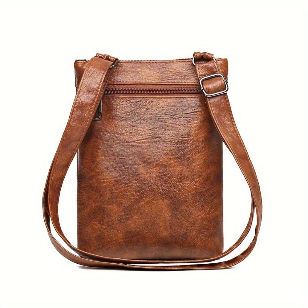 Vintage Schoudertas Retro Crossbody Kunstleer Dames Compacte Handtas Verstelbare Riem Casual Stijl Dagelijks | Sansoti