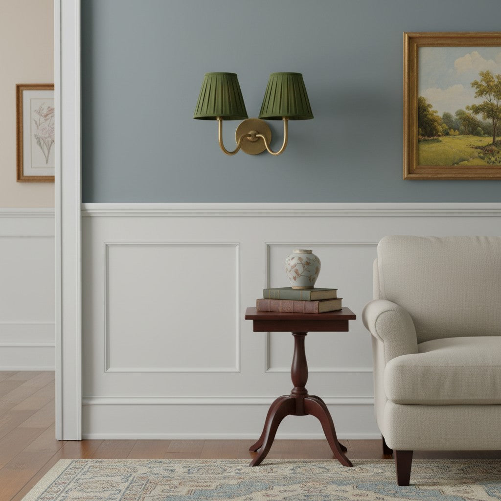 Wandlamp Messing met Stoffen Kap Plissé of Glad Wit Rood Groen Blauw Geel Antiek Brons Chroom 1 of 2 Lichtpunten | Sansoti