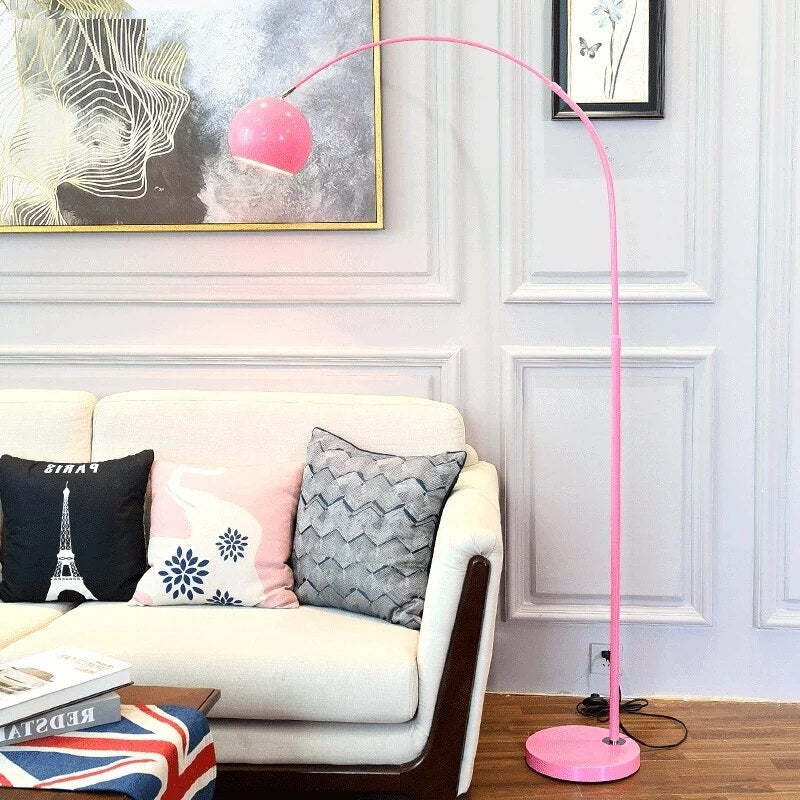 Stehleuchte Bogenform Led Metall Schwarz Blau Gelb Rosa Silber Gold Dimmbar Wohnzimmer Schlafzimmer | Restfield