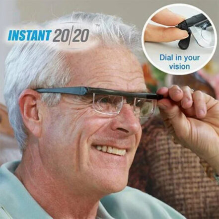 Verstellbare Lesebrille für Nah- und Fernsehen mit Drehknopf, selbstanpassbarer Fokus, ohne Rezept, Polycarbonatgläser | Sansoti