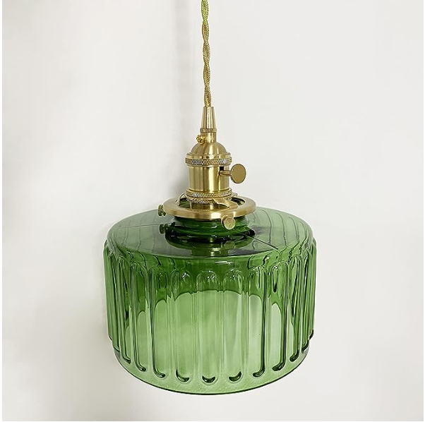 Crystal Glass Pendant Light Cylindrical Shape Adjustable Height Vintage Style Living Room Dining Room Hallway Ambient Lighting | Sansoti