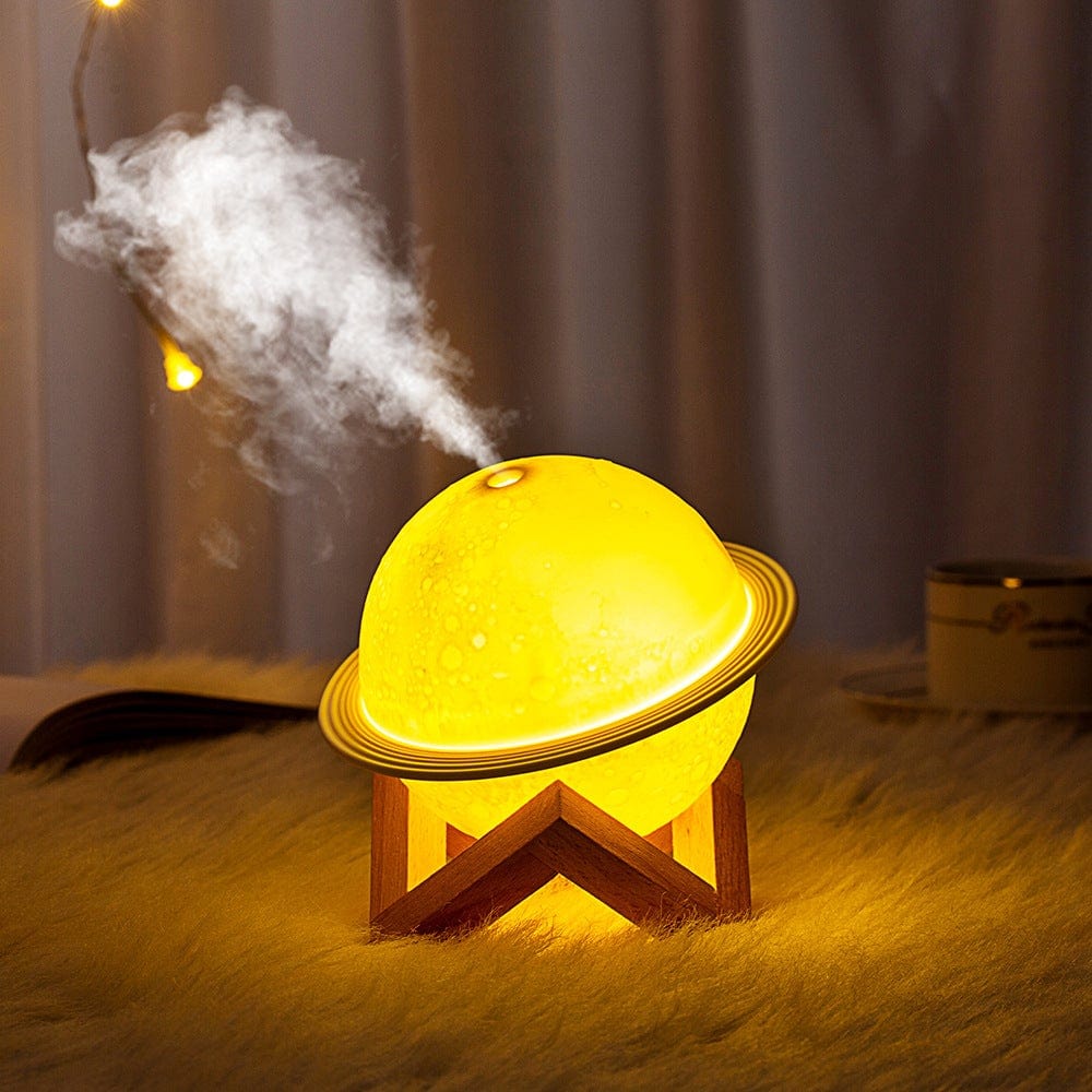 Lampe de chevet en forme de lune avec humidificateur d’air de 880 ml, densité de brume réglable, couleurs changeantes, pour la chambre | Sansoti