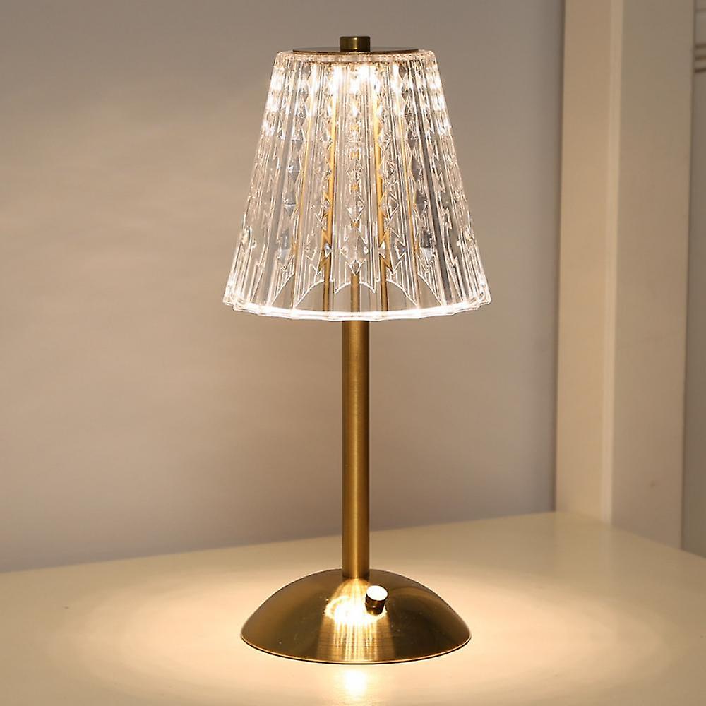Lampe de table tactile LED dimmable Cristal Or Aluminium Acrylique Chambre Salon | Restfield