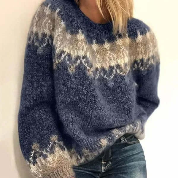 Gebreide Trui met Noordse Patronen Dames & Heren Winter Coltrui Pullover Warme Trui Scandinavisch Design | Sansoti