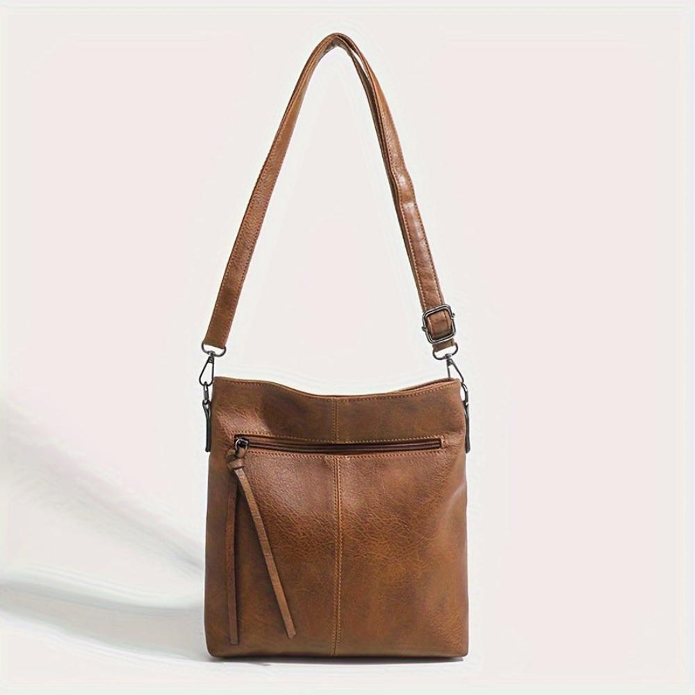 Vierkante Retro Schoudertas Bruin Crossbody Damestas Compacte Stijlvolle Schoudertas Dagelijks Gebruik | Sansoti