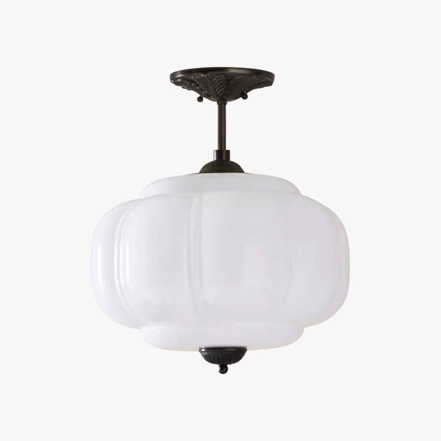 Vintage Melkglazen Hanglamp met Gegolfde Rand – Scandinavische Sfeerverlichting voor Keuken en Slaapkamer | Sansoti