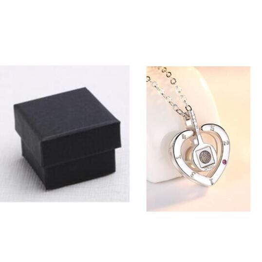 Herzförmige Halskette mit Projektion aus 925er-Silber, romantisches Geschenk, Strass-Anhänger, eleganter Schmuck für Frauen | Sansoti