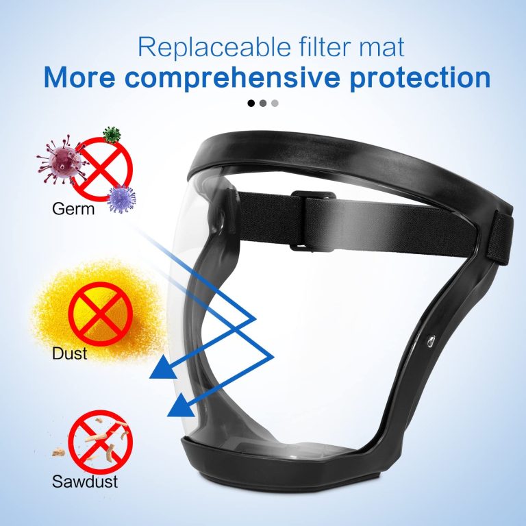Masque de protection avec écran facial et revêtement antibuée pour la protection professionnelle au travail et une sécurité optimale | Sansoti