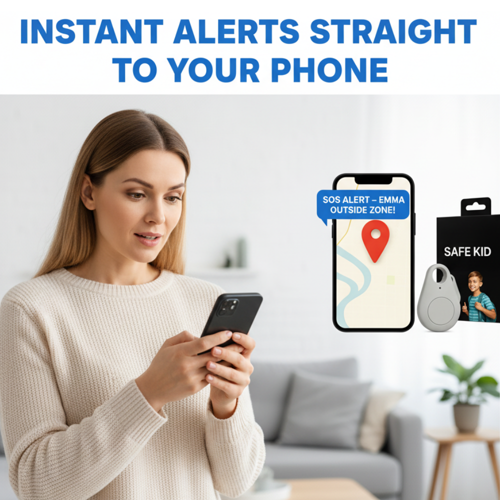 Kinder GPS-Tracker Waterdicht met Real-Time Locatie & SOS-Alarm | Klein, Licht, Draagtasje en Beveiligingsfuncties | Sansoti
