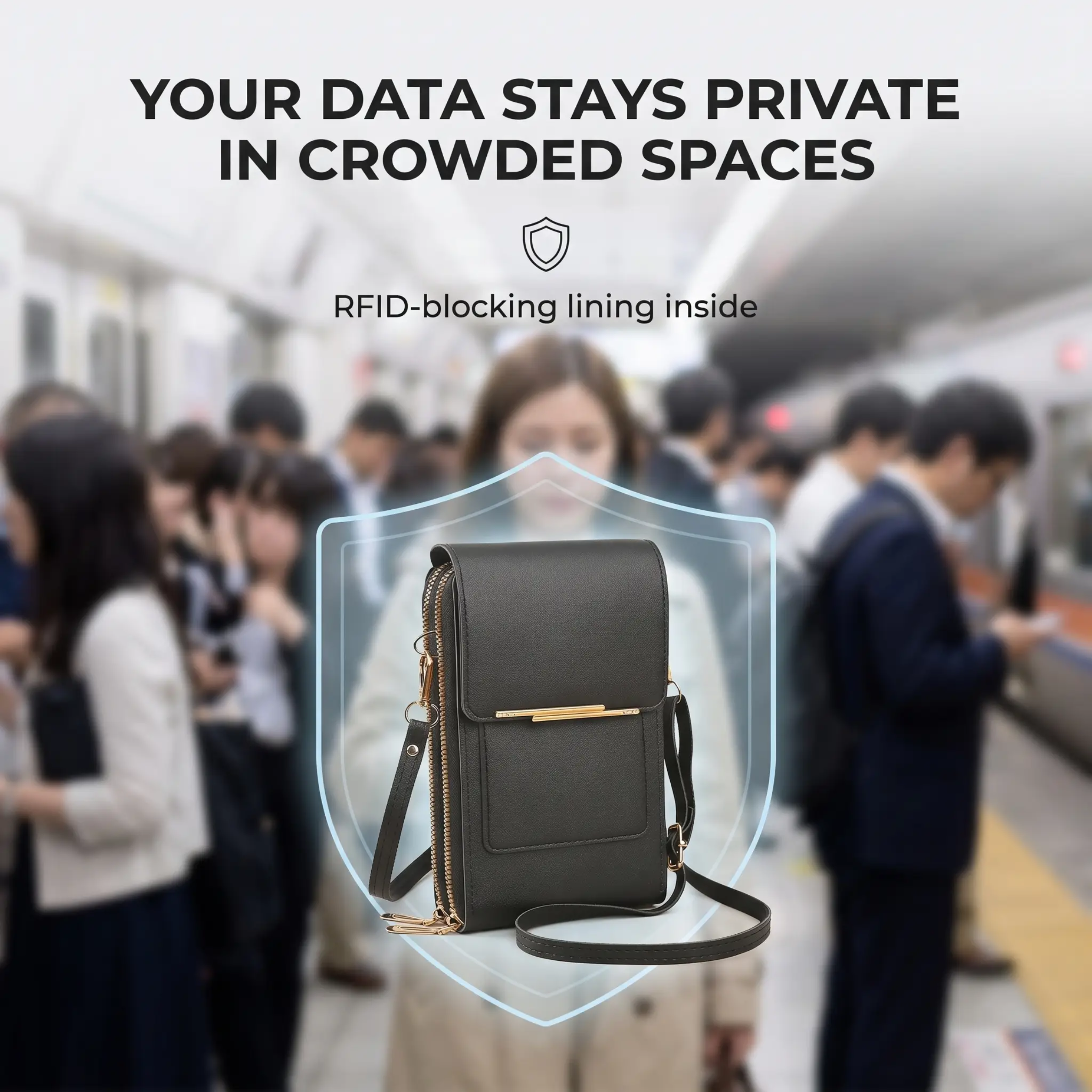 Crossbody Telefoontas met RFID-bescherming – Waterdicht – Past 6.7″ Telefoons | Sansoti