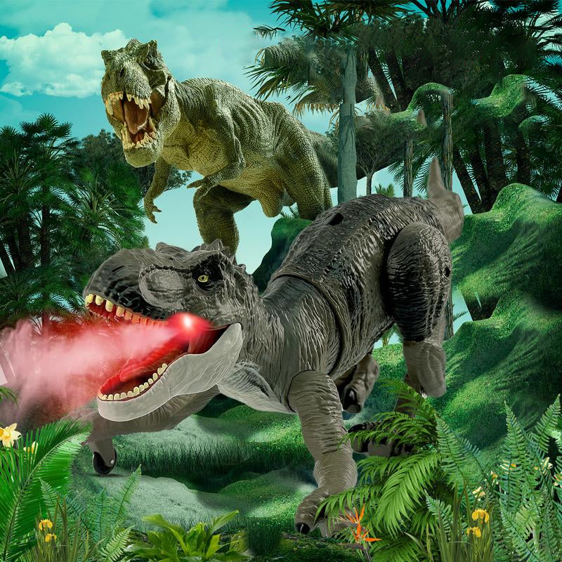 Bestuurbare Prehistorische Speeldino met Mistfunctie – Bewegende Robot Dino voor Kinderen – Oplaadbaar met Afstandsbediening – Dinosaurus Speelgoed met Geluid en Lichteffecten | Sansoti