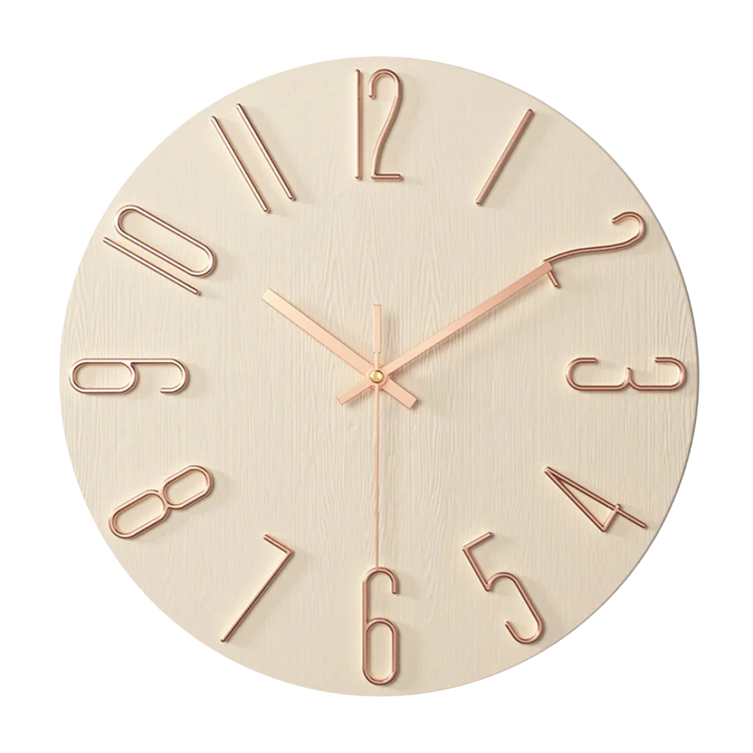 Zegar ścienny kwarcowy 30 cm, cichy mechanizm, nowoczesny design do salonu i biura, minimalistyczny sposób wyświetlania czasu | Sansoti