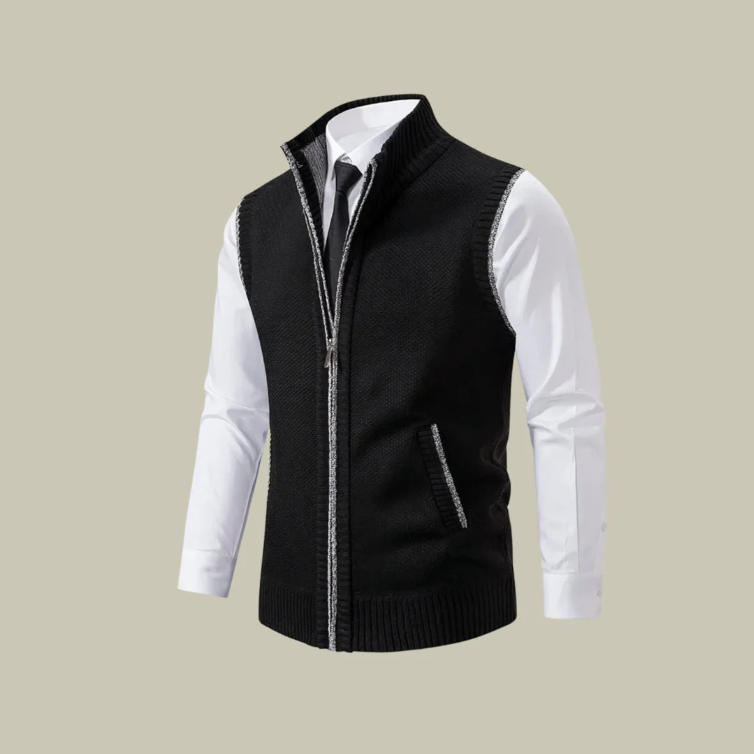 Gilet isolant sans manches pour homme avec fermeture éclair, chaud pour l'hiver, l'automne et le printemps, superposition, décontracté et outdoor | Sansoti