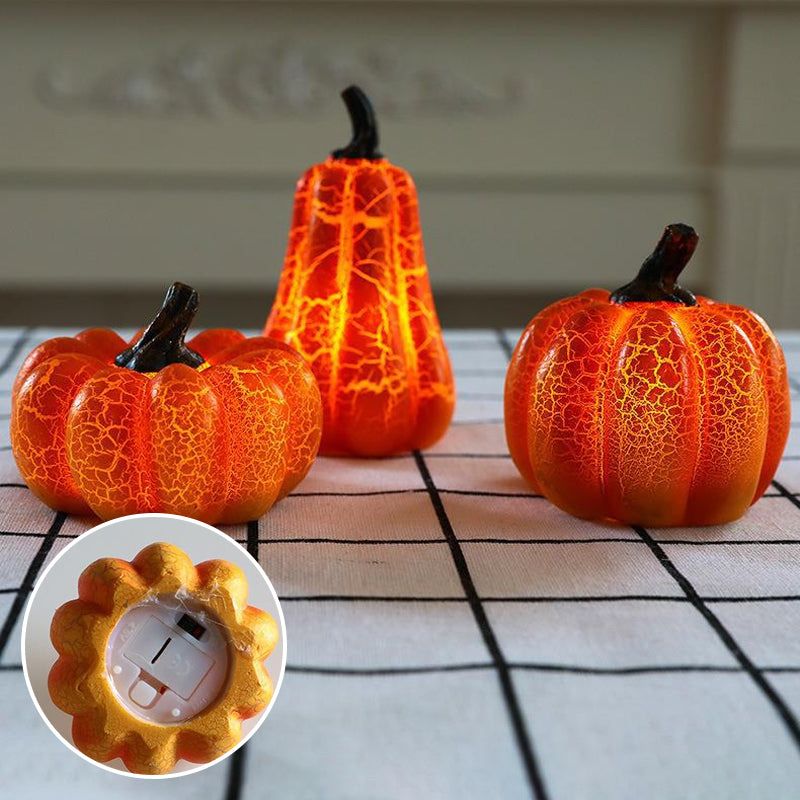 Halloween-Kürbis-Dekolampe LED Orangefarbenes Leuchten Stimmungsbeleuchtung Batterie Gruselig Innenbereich Außenbereich Garten | Sansoti